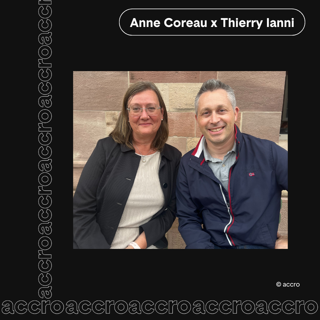Portraits d'Anne Coreau et Thierry Ianni, présidente et vice-président d'accro