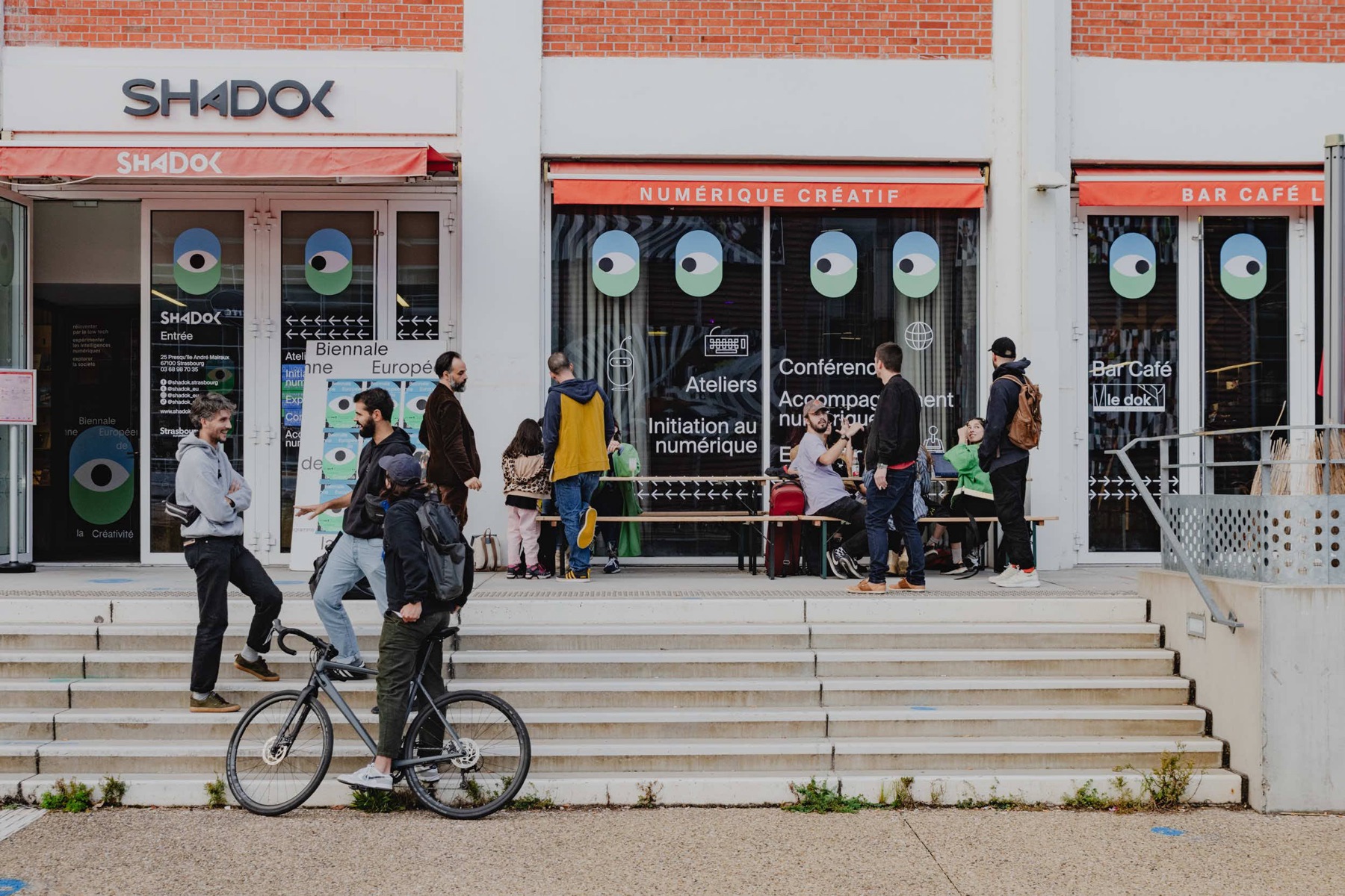 Façade du Shadok pendant la Biennale européenne de la créativité 2023